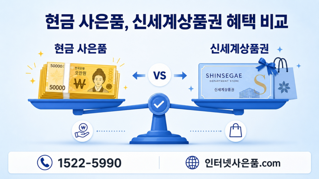 현금사은품 vs 신세계상품권 혜택 비교