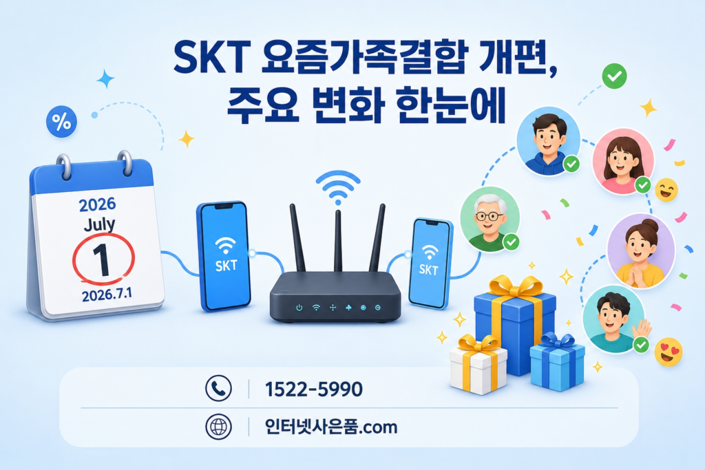 SKT 요즘가족결합 개편 안내 비교