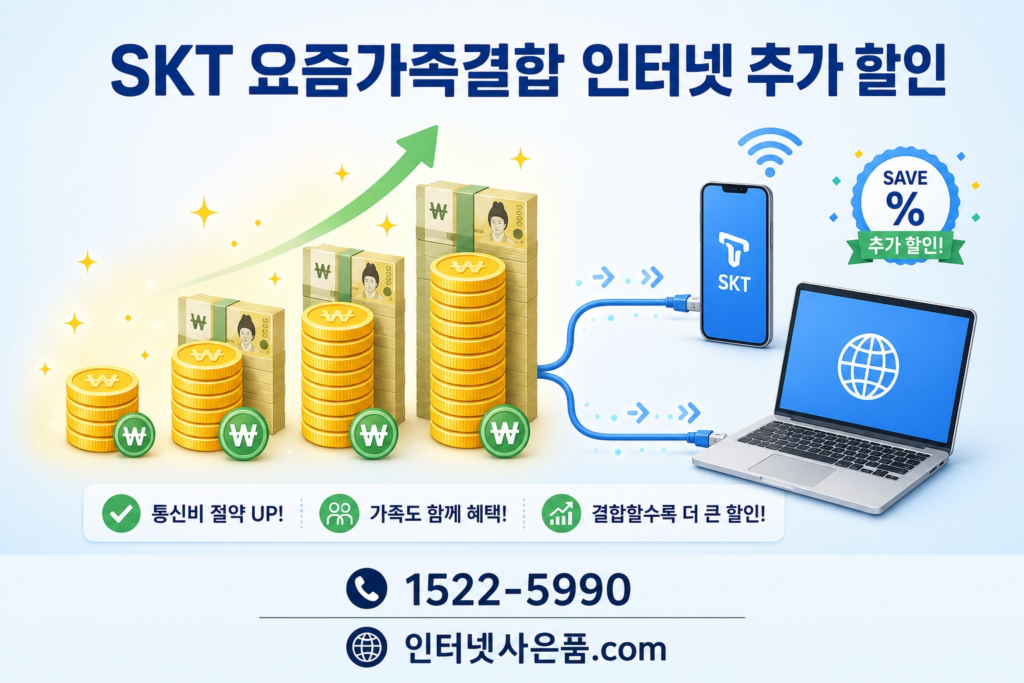 SKT 요즘가족결합 인터넷 추가 할인 혜택