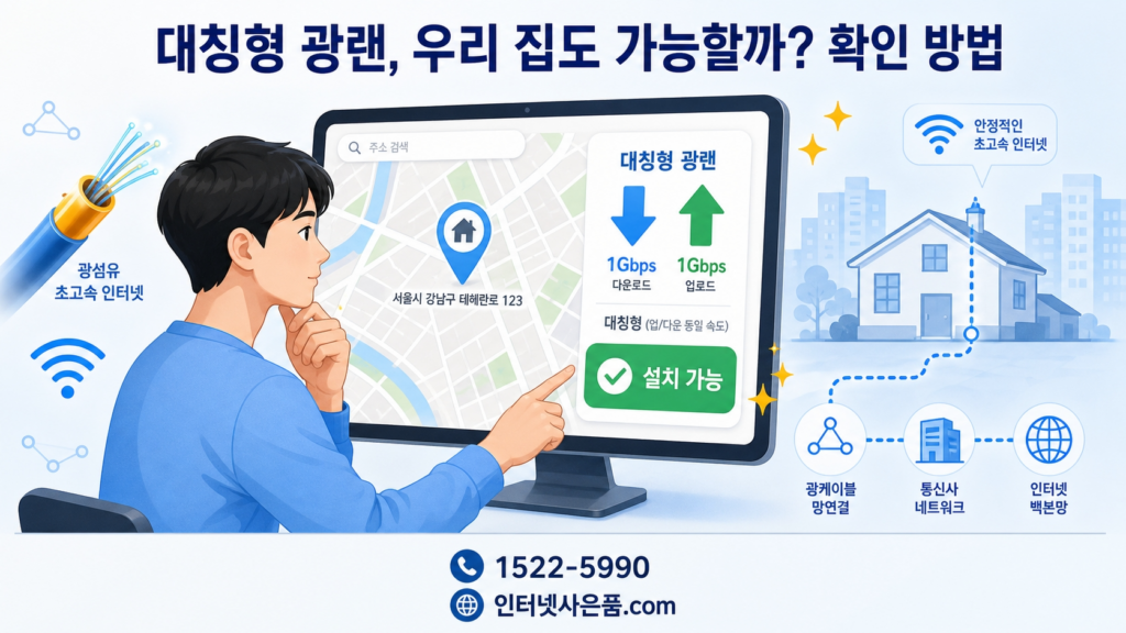 대칭형 광랜 설치 확인 방법 안내