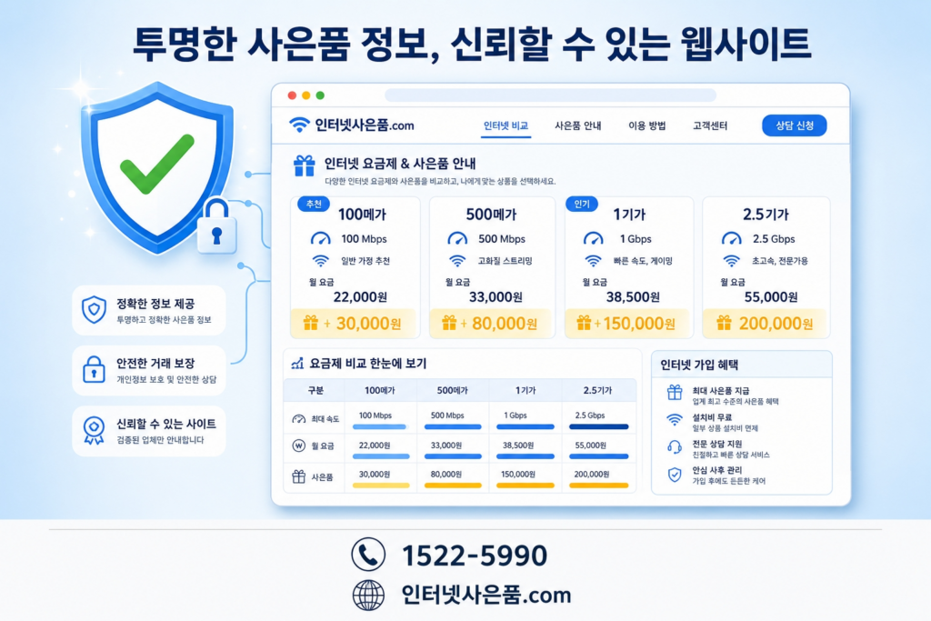 투명한 사은품 정보, 신뢰할 수 있는 웹사이트