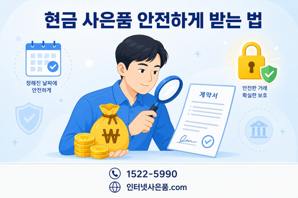 현금 사은품 안전하게 받는 법