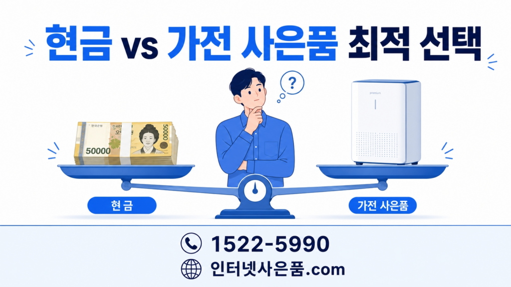 현금과 가전제품 사은품 선택 전략