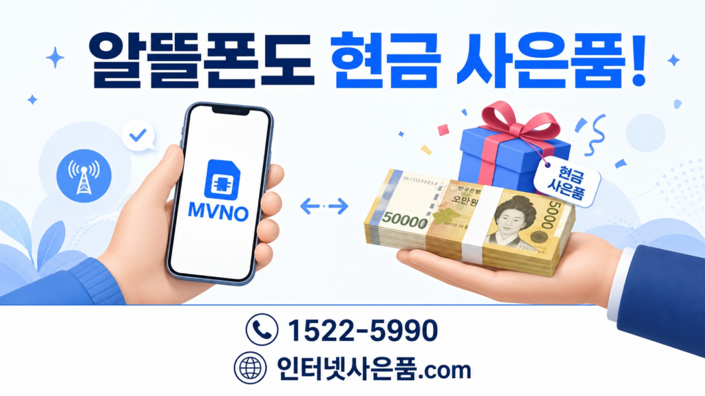 알뜰폰 사용자를 위한 인터넷 현금 사은품