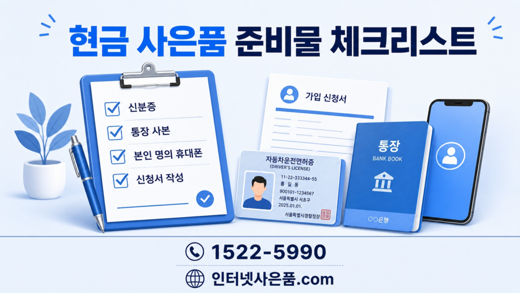 인터넷 가입 현금 사은품 신청 필수 준비물 목록