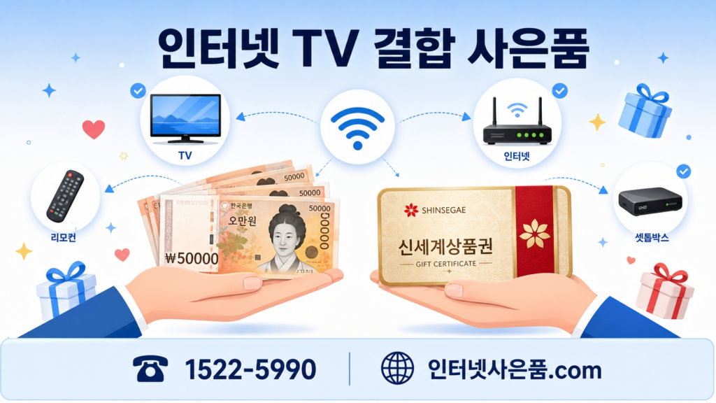 인터넷 TV 결합 현금 사은품 안내