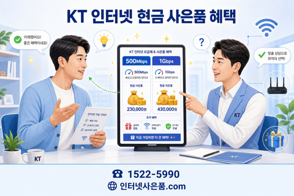 KT 인터넷 가입 현금 사은품 최대 혜택