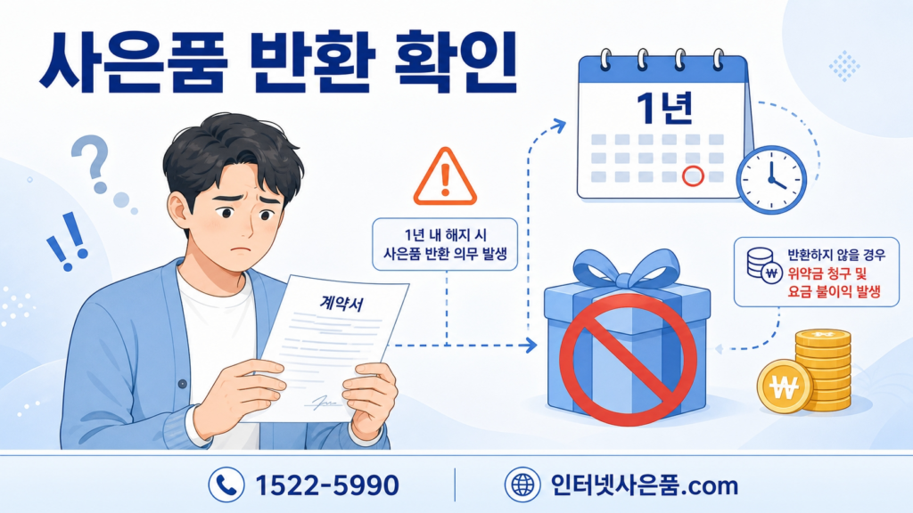 인터넷 사은품 반환 및 위약금 면제 관련 안내