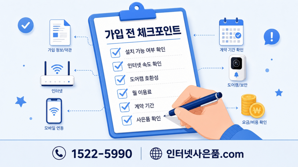 LG유플러스 인터넷 도어캠 가입 전 확인 사항 체크리스트