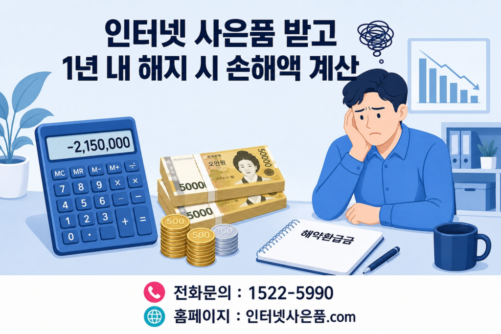 인터넷 사은품 받고 1년 내 해지 시 손해 계산