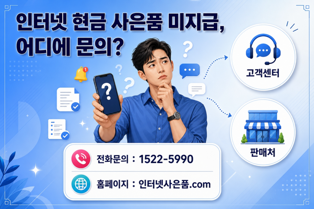 인터넷 현금 사은품 미지급 시 문의처 안내