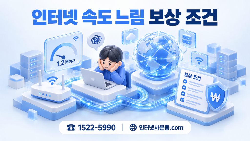 인터넷 속도 느림 보상 조건 분석